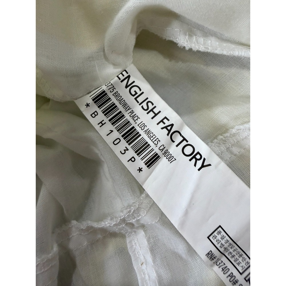 English Factory Jumpsuit Womens S White Yellow Lemon Print Tie Strapless Knotted - Picture 6 of 13
